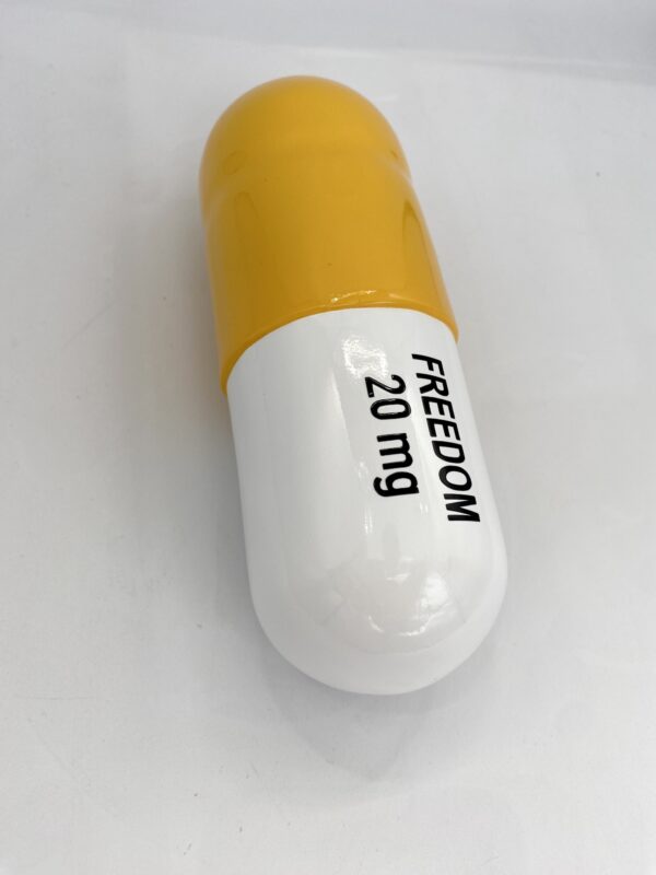 TAL NEHORAY Happy pills jaune 18,5x6,5cm 2