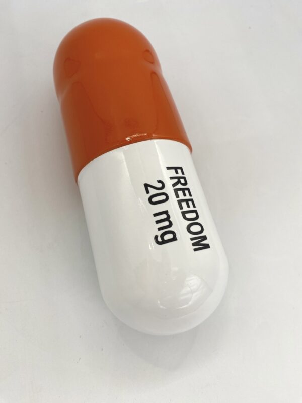 TAL NEHORAY Happy pills orange 18,5x6,5cm 2 Grande