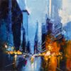 DANIEL CASTAN 100X100cm bleu et orange1 Grande