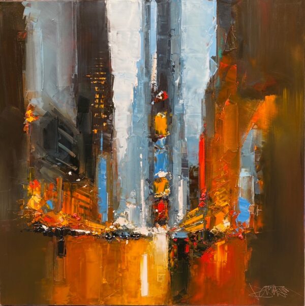 DANIEL CASTAN 100X100cm orange et rouge1 Grande