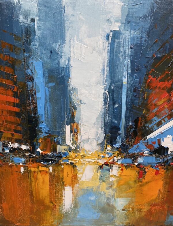 DANIEL CASTAN 80X160cm bleu et orange2 Grande