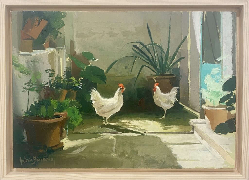 ANTONIO BARAHONA Los gallos 19x27cm 1 Grande